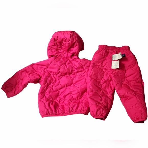 Patagonia Puff-Ball Reversible Jacket and matching pants girls size 6M 6 Months - Picture 4 of 9
